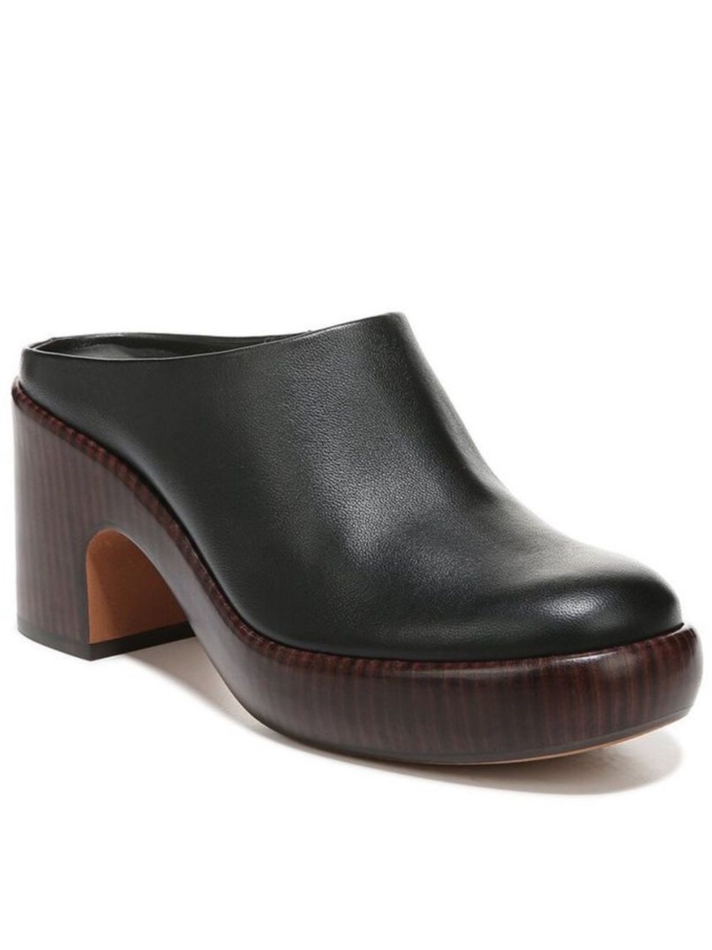 Vince Navina Black Leather Mules 7